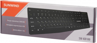 Клавиатура SunWind SW-KB100 черный USB
