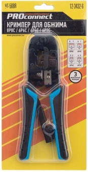 Инструмент обжимной PROconnect HT-568R 12-3432-6 для RJ-45/RJ-12/RJ-11 (упак:1шт) черный/синий от магазина РЭССИ