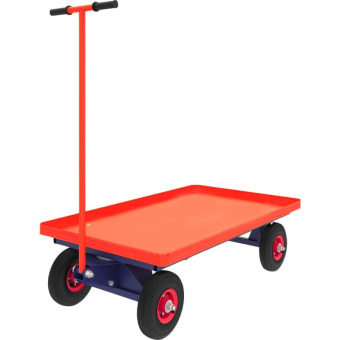 Платформенная тележка с поворотной осью RUSKLAD ТПО 5 700x1200x50 мм с пневматическими колёсами ТПО 5 пневмо от магазина РЭССИ