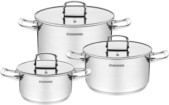 Набор кастрюль Starwind Chef Compact 6 предметов (SW-CH3006) от магазина РЭССИ