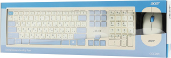 Клавиатура + мышь Acer OCC205 клав:белый/голубой мышь:белый/голубой USB беспроводная slim Multimedia (ZL.ACCEE.00C) от магазина РЭССИ