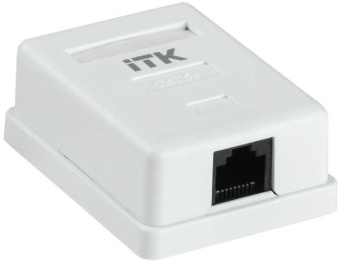 Настенная информационная розетка RJ45 8P8C кат.5E UTP 1-порт белая от магазина РЭССИ