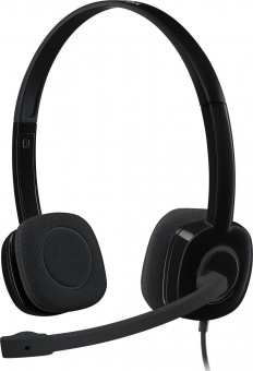 Наушники с микрофоном Logitech H151 черный 1.8м накладные оголовье (981-000589) от магазина РЭССИ