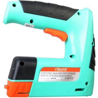 Степлер аккумуляторный Sturm! CET1201 скобы тип 53: 11.4мм 4-10мм гвозди тип 47: 14мм от магазина РЭССИ