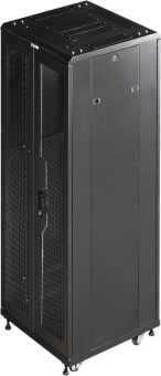 Шкаф коммутационный Lanmaster (TWT-CBB-42U-6X8-P1) напольный 42U 600x800мм пер.дв.перфор. задн.дв.перфор.2-хст. 2 бок.пан. 800кг черный 726мм 92кг 2055мм IP20 металл от магазина РЭССИ