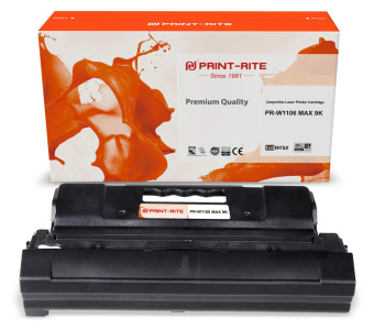Картридж лазерный Print-Rite TFHB6DBPU1J PR-W1106 MAX W1106 MAX черный (9000стр.) для HP Laser 107a/107r/107w/135a MFP/135r MFP/135w MFP/137fnw MFP от магазина РЭССИ