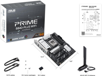 Материнская плата Asus PRIME B840-PLUS WIFI SocketAM5 AMD B840 4xDDR5 ATX AC`97 8ch(7.1) 2.5Gg RAID+HDMI+DP от магазина РЭССИ