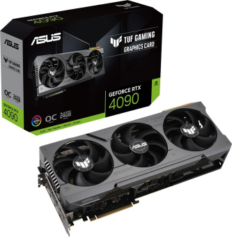 Видеокарта Asus PCI-E 4.0 TUF-RTX4090-O24G-GAMING NVIDIA GeForce RTX 4090 24576Mb 384 GDDR6X 2565/21000 HDMIx2 DPx3 HDCP Ret от магазина РЭССИ