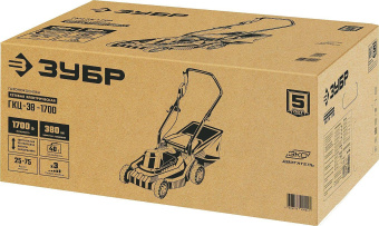 Газонокосилка роторная Зубр ГСЦ-38-1700 1700Вт от магазина РЭССИ