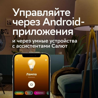 Умная лампа Sber A60 SBDV-00115 E27 9Вт 806lm Wi-Fi (упак.:1шт) (SBDV-00115) от магазина РЭССИ