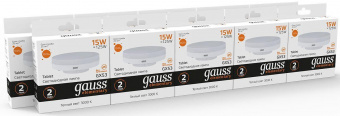 Лампа светодиодная Gauss Elementary GX53 15Вт цок.:GX53 таблетка 220B 3000K св.свеч.бел.теп. (упак.:1шт) (83815) от магазина РЭССИ