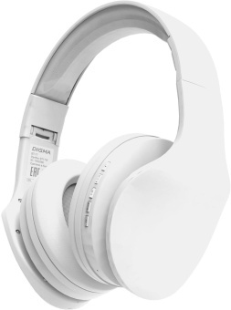 Гарнитура накладные Digma BT-17 белый беспроводные bluetooth оголовье (BT17W) от магазина РЭССИ