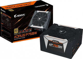 Блок питания Gigabyte ATX 750W AORUS GP-AP750GM 80+ gold 24+2x(4+4) pin APFC 135mm fan 6xSATA Cab Manag RTL от магазина РЭССИ