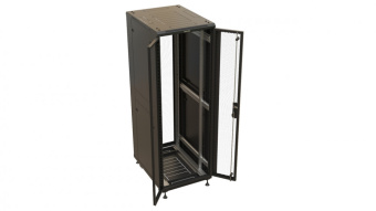Шкаф серверный Hyperline (TTBR-3268-DD-RAL9004) напольный 32U 600x800мм пер.дв.перфор. задн.дв.перфор. 2 бок.пан. 1000кг черный 710мм 1610мм от магазина РЭССИ