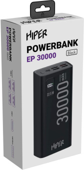 Мобильный аккумулятор Hiper EP 30000 30000mAh QC/PD 3A черный (EP 30000 BLACK) от магазина РЭССИ