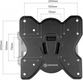 Кронштейн для телевизора Onkron M4S черный 17"-43" макс.35кг настенный поворот и наклон от магазина РЭССИ
