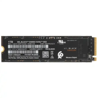 Накопитель SSD М.2 2280 1ТБ, WD Black SN850X, NVMe 2.0, 3D TLC NAND, 7300/6500 МБ/с от магазина РЭССИ