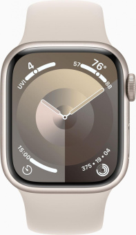 Смарт-часы Apple Watch Series 9 A2978 41мм OLED корп.сияющая звезда Sport Band рем.сияющая звезда разм.брасл.:130-180мм (MR8T3LL/A) от магазина РЭССИ