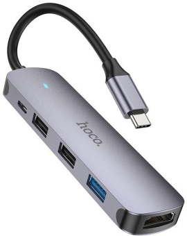 Разветвитель USB-C Hoco HB27 4порт. серый от магазина РЭССИ