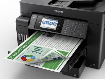 МФУ струйный Epson L15150 (C11CH72404/72505/72506) A3+ Duplex Net WiFi черный от магазина РЭССИ