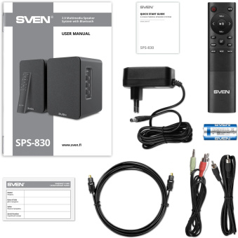 Колонки Sven АС SPS-830 2.0 черный 60Вт BT от магазина РЭССИ