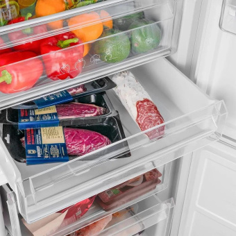 Холодильник Weissgauff WRK 185 Total NoFrost Inverter White Glass 2-хкамерн. белый инвертер от магазина РЭССИ