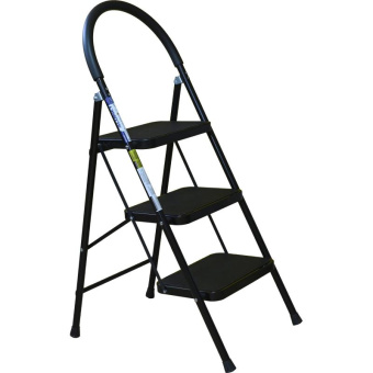 Стальная стремянка с широкими ступенями Алюмет 3 ступени МСН203 от магазина РЭССИ