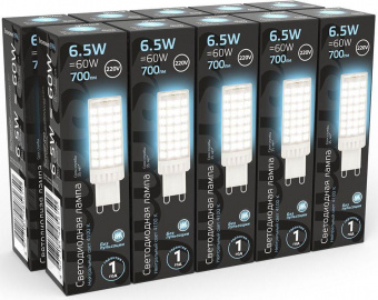 Лампа светодиодная Gauss 107309206 6.5Вт цок.:G9 капсул. 220B 4100K св.свеч.бел.ней. (упак.:1шт) от магазина РЭССИ