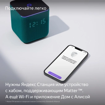 Умная розетка Yandex Matter EUBT Wi-Fi белый (YNDX-00540WHT) от магазина РЭССИ