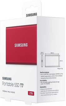 Накопитель SSD Samsung USB-C 2Tb MU-PC2T0R/WW T7 1.8" красный от магазина РЭССИ