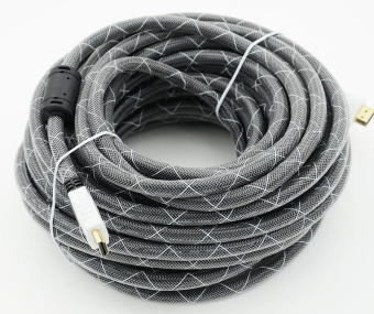 Кабель аудио-видео HDMI (m)/HDMI (m) 20м. феррит.кольца позолоч.конт. черный от магазина РЭССИ