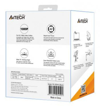 Камера Web A4Tech PK-930HA черный 2Mpix (1920x1080) USB2.0 с микрофоном от магазина РЭССИ