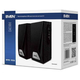 Колонки Sven SPS-555 2.0 черный 6Вт от магазина РЭССИ