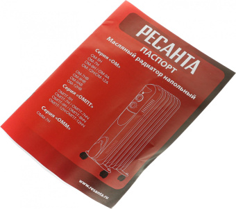 Радиатор масляный Ресанта ОМ-9АВ 2400Вт белый от магазина РЭССИ