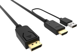 Кабель аудио-видео Buro HDMI (m)/DisplayPort (m) 3м. Позолоченные контакты черный (HDMI-DP-3M) от магазина РЭССИ