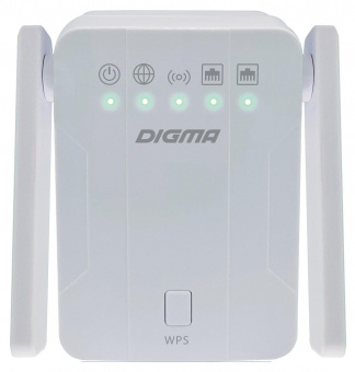 Повторитель беспроводного сигнала Digma D-WR300 N300 10/100BASE-TX белый (упак.:1шт) от магазина РЭССИ