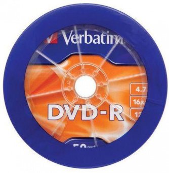 Диск DVD-R Verbatim 4.7Gb 16x wagon wheel (50шт) (43731) от магазина РЭССИ