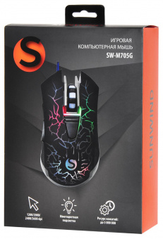 Мышь SunWind SW-M705G черный оптическая (3600dpi) USB для ноутбука (6but) от магазина РЭССИ