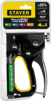 Степлер ручной Stayer BlackPro 140 скобы тип 140(6-14мм)/36(10-14мм)/300(10-14мм)/500(14мм) от магазина РЭССИ