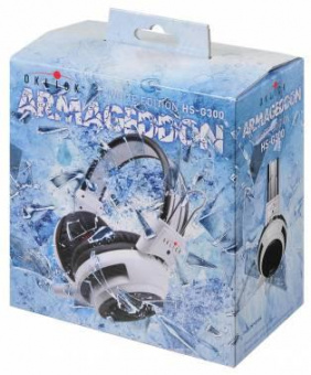 Наушники с микрофоном Оклик HS-G300 ARMAGEDDON белый/черный 2.2м мониторные оголовье (361558) от магазина РЭССИ