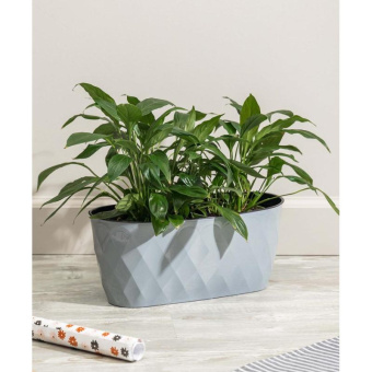 Горшок для цветов Idiland Laurel 354x152x150 мм 5 л с дренажной вставкой серый 221611135/03 от магазина РЭССИ