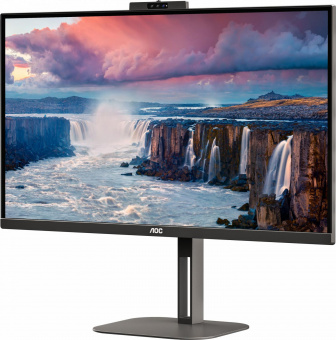 Монитор AOC 27" Q27V5CW черный IPS LED 1ms 16:9 HDMI M/M Cam матовая HAS Piv 300cd 178гр/178гр 2560x1440 75Hz FreeSync DP 2K USB 6.64кг от магазина РЭССИ