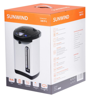Термопот SunWind SUN-TP-2 3.8л. 800Вт черный/серебристый от магазина РЭССИ