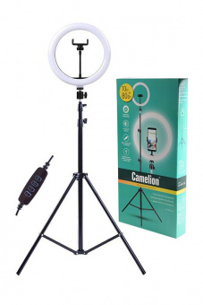Светильник Camelion KD-810F C02 LED, 10Вт, кольцевой на штативе, 3 ур яркости, USB-кабель 5B, с пультом управле от магазина РЭССИ