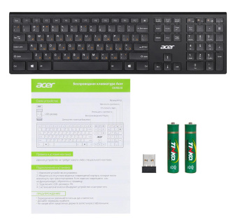 Клавиатура Acer OKR020 черный USB беспроводная slim Multimedia от магазина РЭССИ