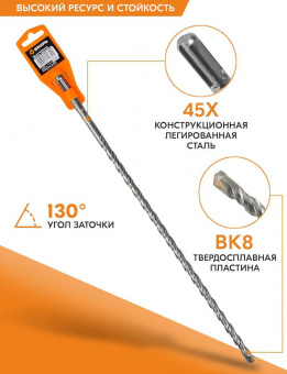 Набор буров Вихрь 73/10/7/9 по бетону Д=10мм Дл=410мм (1пред.) для перфораторов от магазина РЭССИ