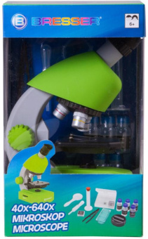 Микроскоп Bresser Junior 70124 монокуляр 40-640x на 3 объектива зеленый от магазина РЭССИ