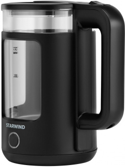 Чайник электрический Starwind SKG1053 1.7л. 1800Вт черный (корпус: стекло) от магазина РЭССИ