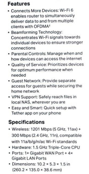 Роутер беспроводной TP-Link Archer AX10 AX1500 10/100/1000BASE-TX черный от магазина РЭССИ