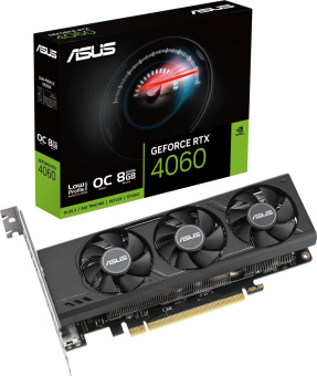 Видеокарта Asus PCI-E 4.0 RTX4060-O8G-LP-BRK NVIDIA GeForce RTX 4060 8Gb 128bit GDDR6 2490/17000 HDMIx2 DPx2 HDCP Ret low profile от магазина РЭССИ